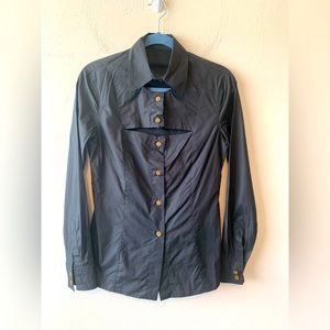 Vivienne Westwood Red Label black button up key hole shirt size 42 (s)